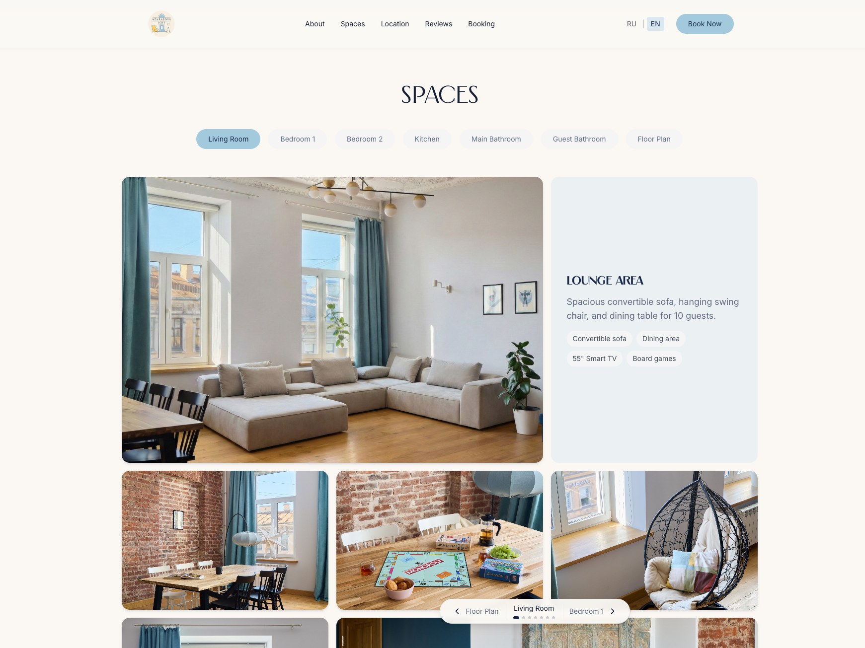 Apartment rental booking site, live in production